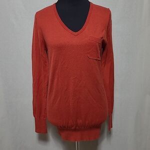 Teaspoon Womens Long Sleeve Sweater Size Large Faux Button Back Burnt Orange